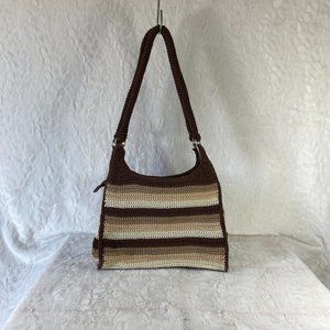 Macrame crochet style 2 handle strap shoulder purse BoHo Chic